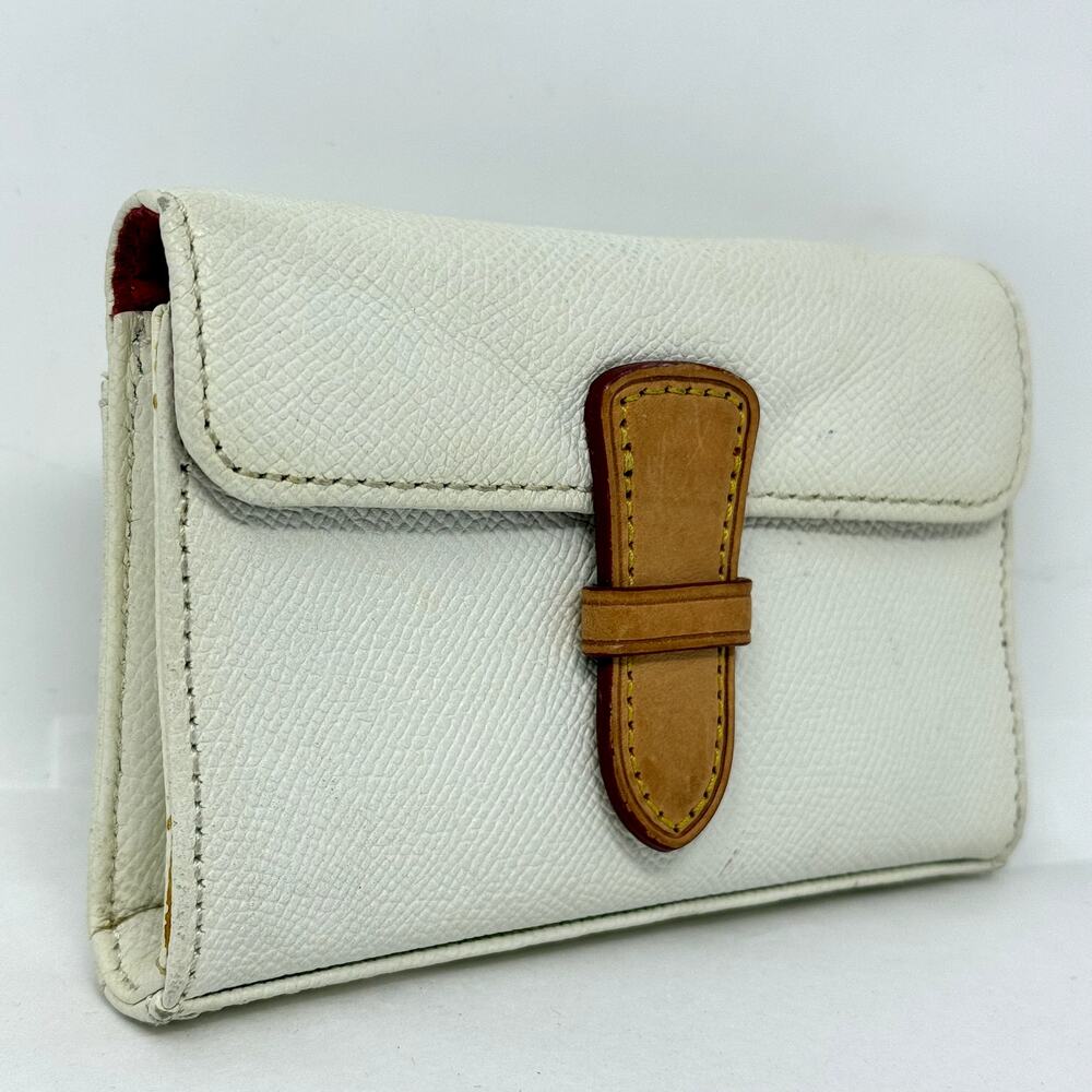 Dooney & Bourke Leather Wallet Clutch White Saffiano Snap Flap
